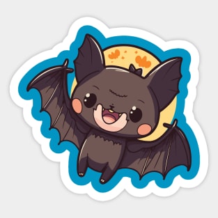 Adorable Witchy Kawaii Bat Sticker
